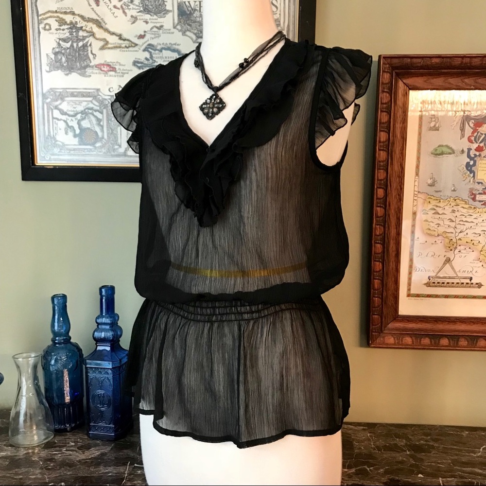 REDUCED! Miley Cyrus feminine sheer black blouse